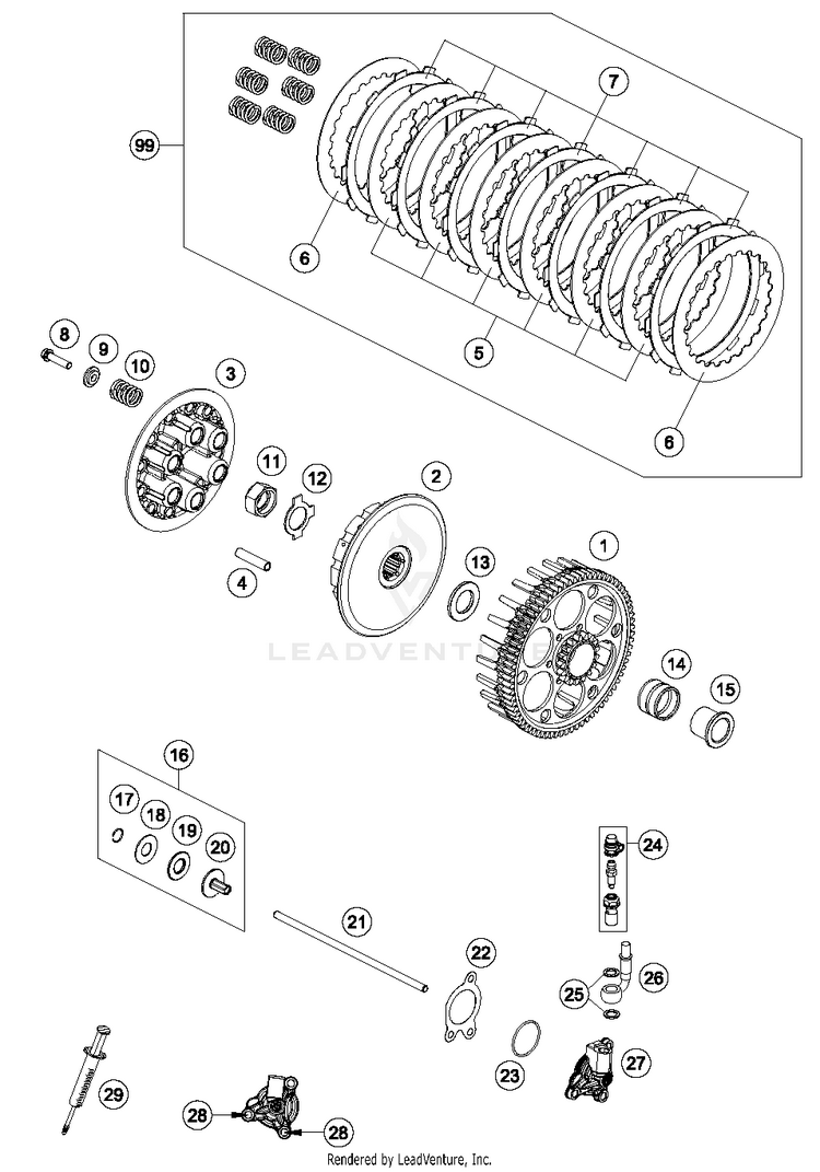 Clutch FC 250 ENGINE - 2016 Schematic