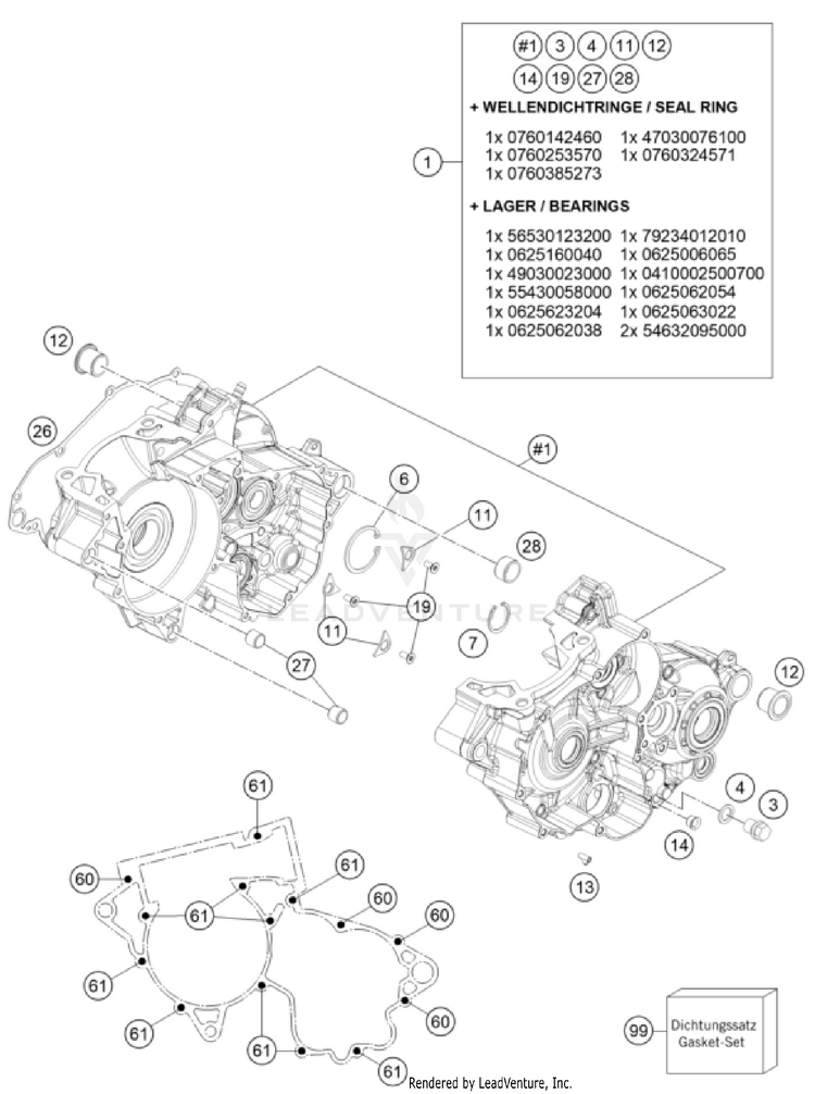 Engine Case TC 250 ENGINE - 2025 Schematic