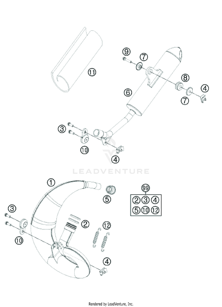 Exhaust System TC 50 MINI CHASSIS - 2020 Schematic