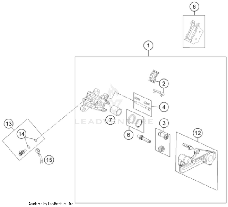 Rear Brake Caliper TC 65 EU CHASSIS -2024 Schematic