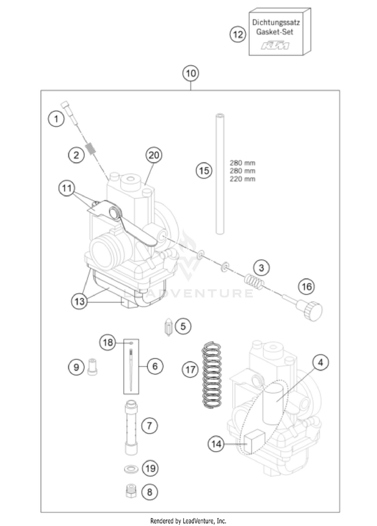 Carburetor TC 65 ENGINE - 2025 Schematic