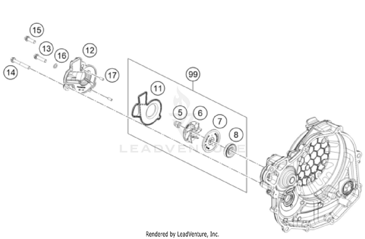 Water Pump FE 450 US ENGINE - 2025 Schematic