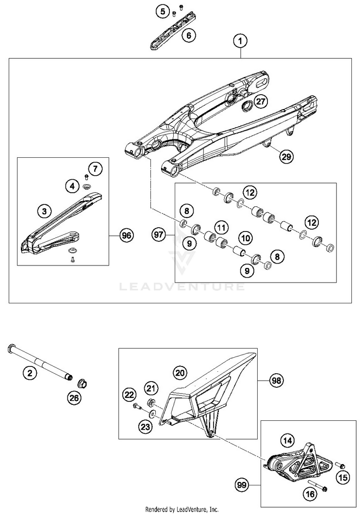Swing Arm FE 250 CHASSIS - 2019 Schematic
