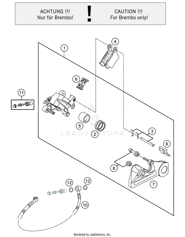 Rear Brake Caliper TC 125 CHASSIS - 2020 Schematic