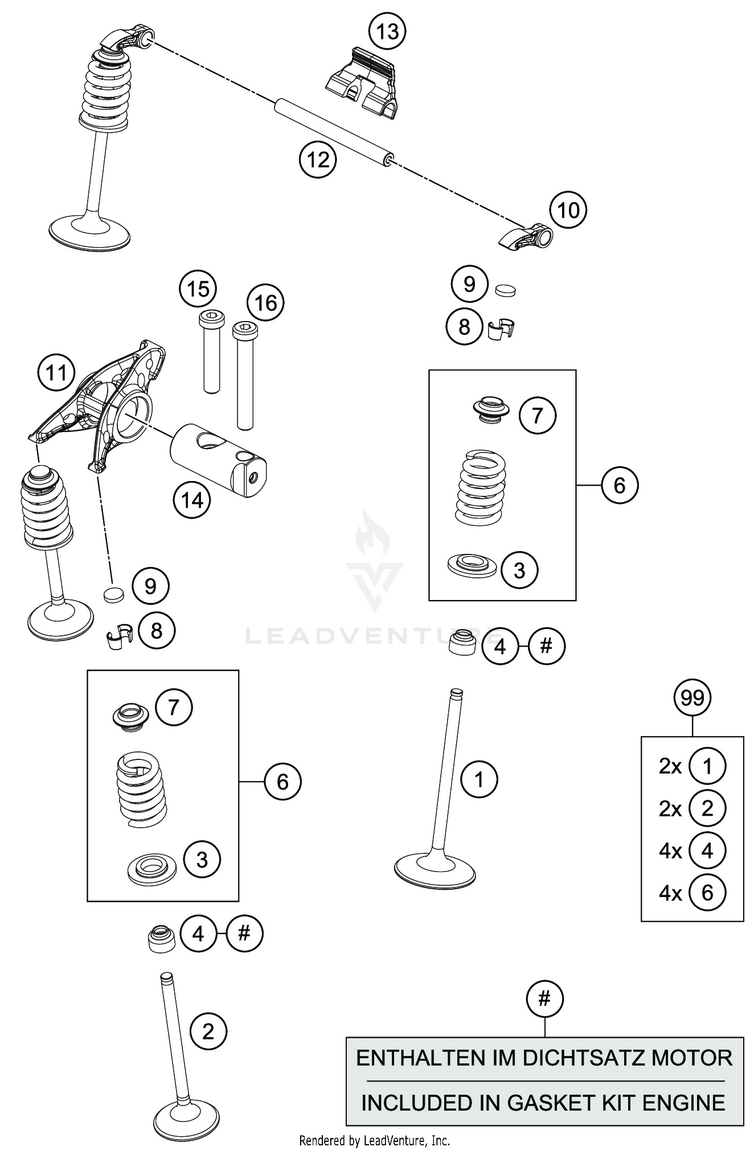 Valve Drive 701 ENDURO ENGINE - 2019 Schematic