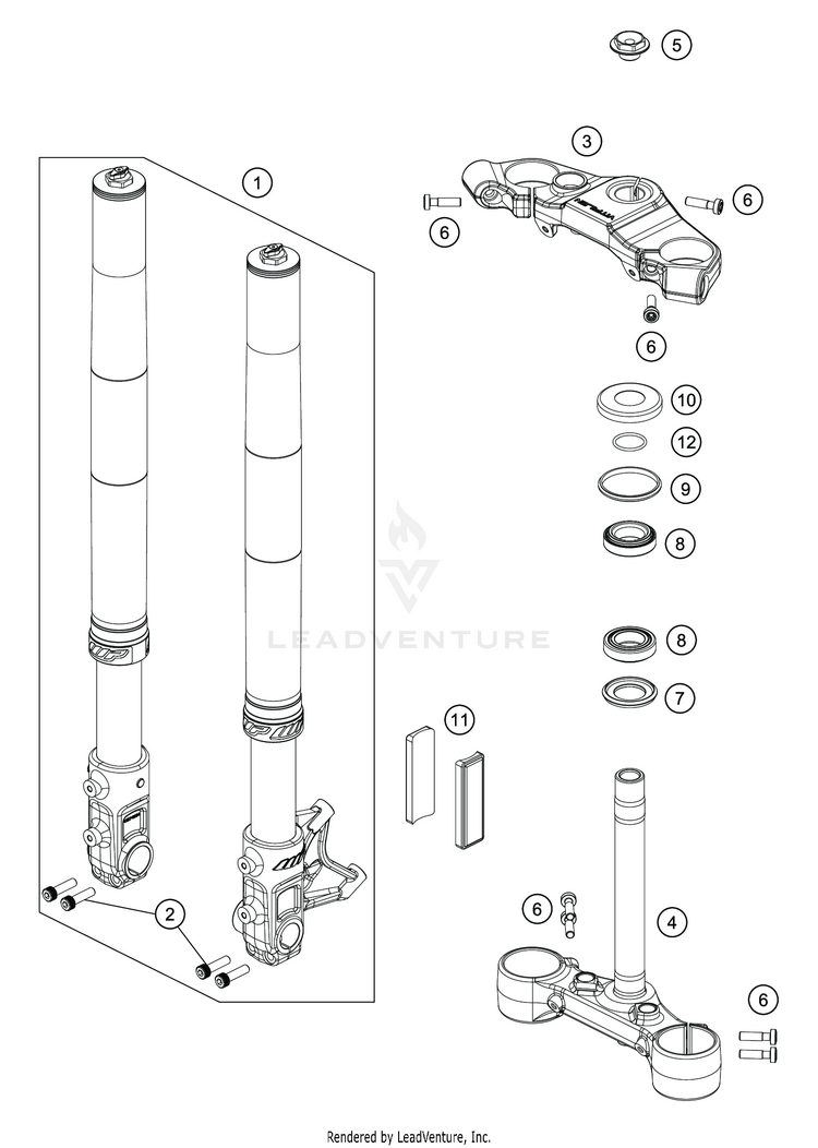 Front Fork, Triple Clamp VITPILEN 701 CHASSIS - 2020 Schematic