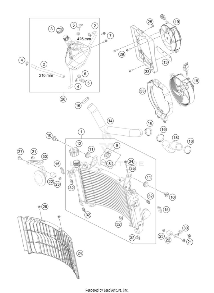 Cooling System 701 FE/FS US Engine - 2022 Schematic