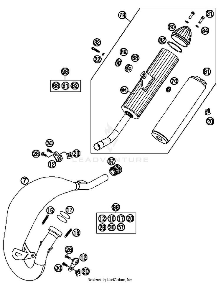 Exhaust System TC 85 CHASSIS - 2016 Schematic