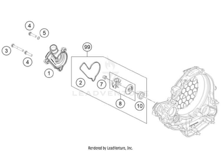 Water Pump FX 350 ENGINE - 2024 Schematic