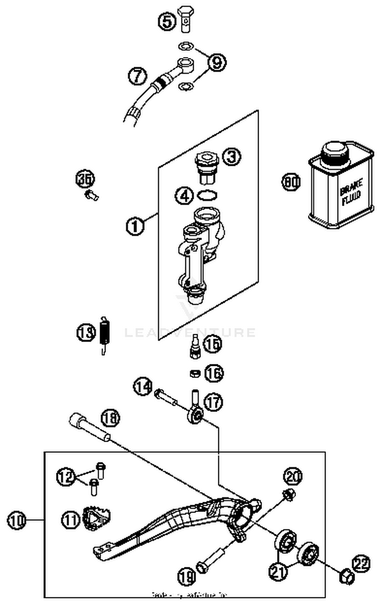 Rear Brake Control TE 300 CHASSIS - 2014 Schematic