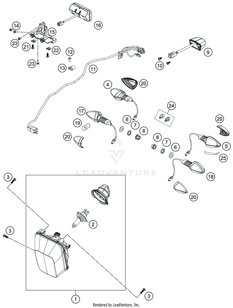 Lighting System 701 SUPERMOTO CHASSIS - 2019 Schematic
