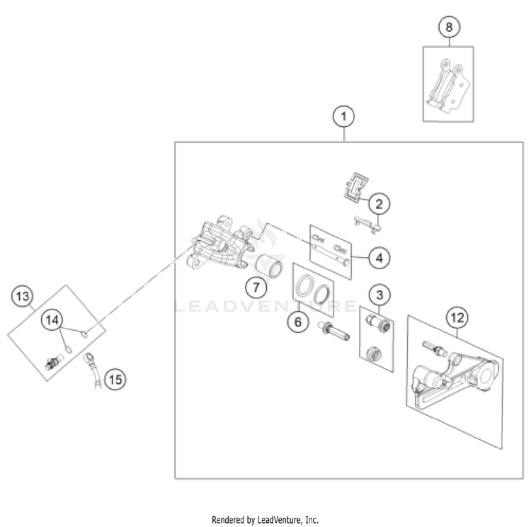 Rear Brake Caliper TC 65 CHASSIS - 2025 Schematic