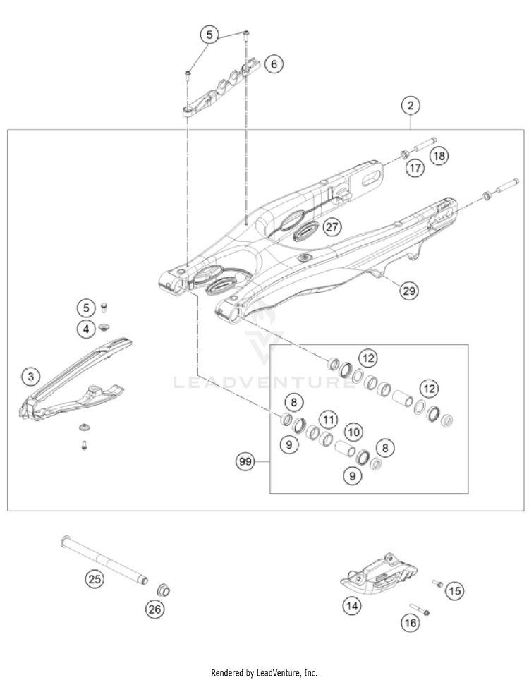 Swing Arm TC 250 CHASSIS - 2025 Schematic