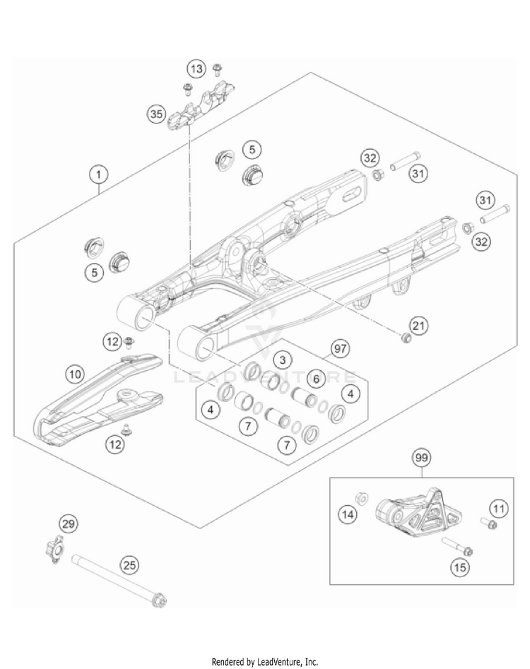 Swing Arm TC 50 EU CHASSIS - 2022 Schematic