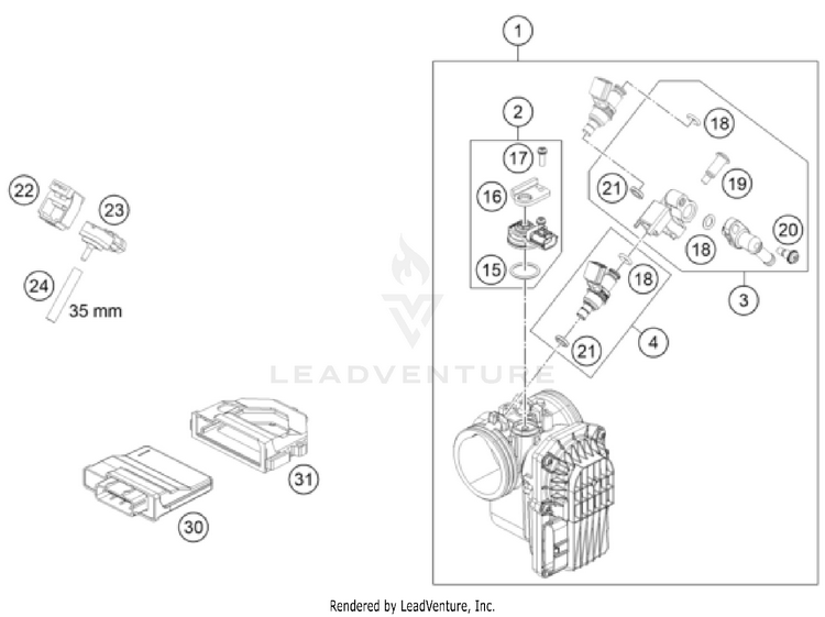Throttle Body 701 FE/FS US ENGINE - 2024 Schematic