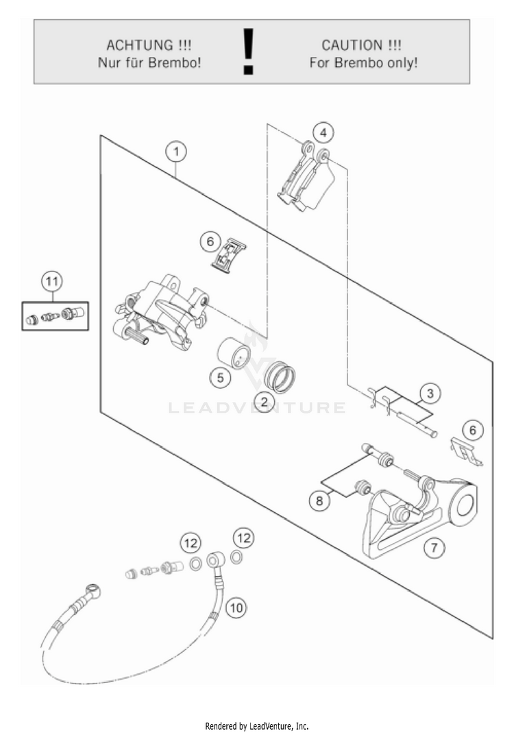 Rear Brake Caliper FC 450 CHASSIS - 2022 Schematic