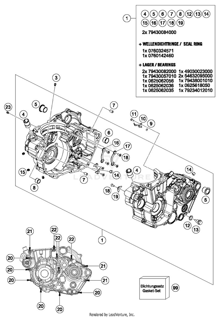 Engine Case FC 450 ENGINE - 2019 Schematic