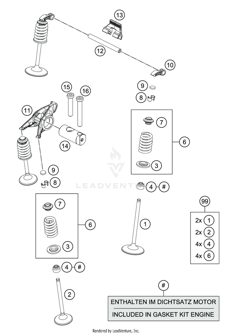 Valve Drive 701 SUPERMOTO ENGINE - 2020 Schematic