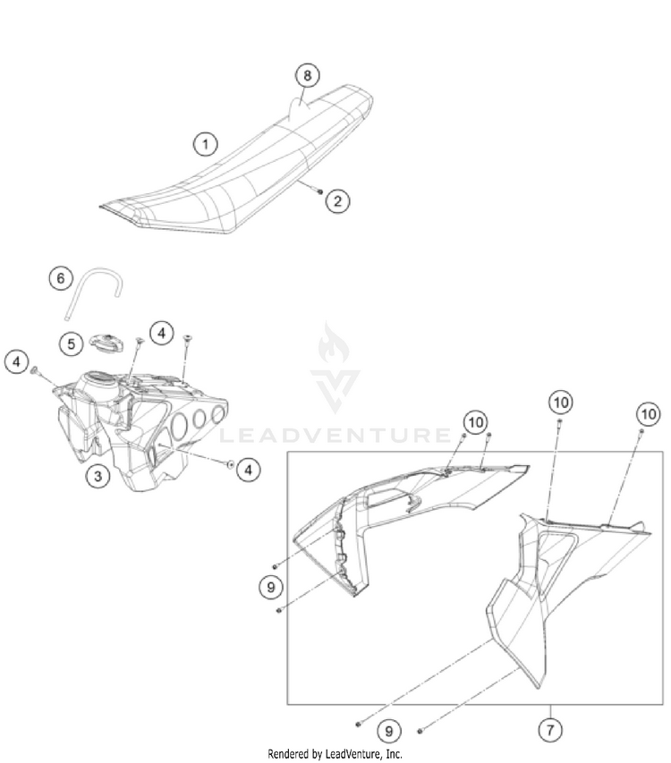 Tank, Seat FX 450 CHASSIS - 2022 Schematic
