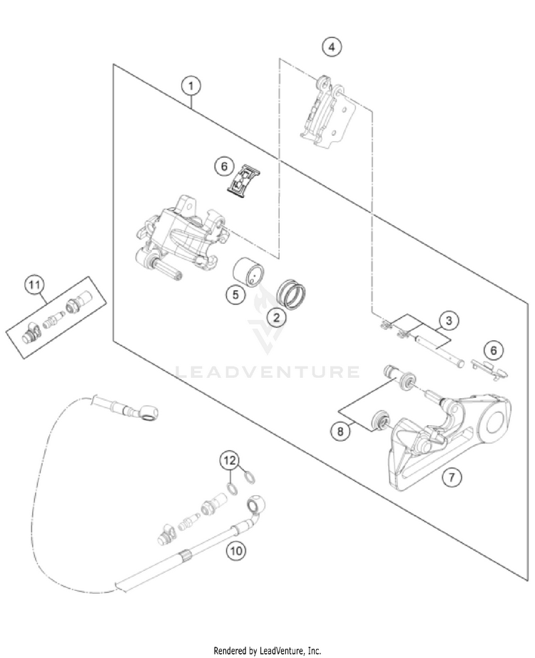 Rear Brake Caliper FC 350 CHASSIS - 2025 Schematic