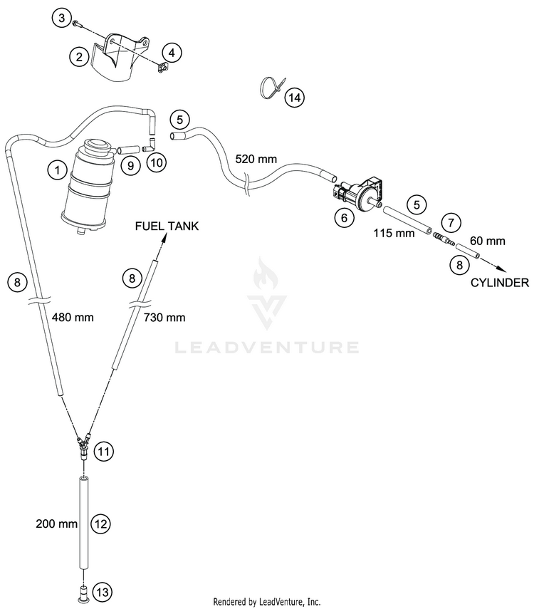 Evaporative Canister 701 SUPERMOTO CHASSIS - 2019 Schematic