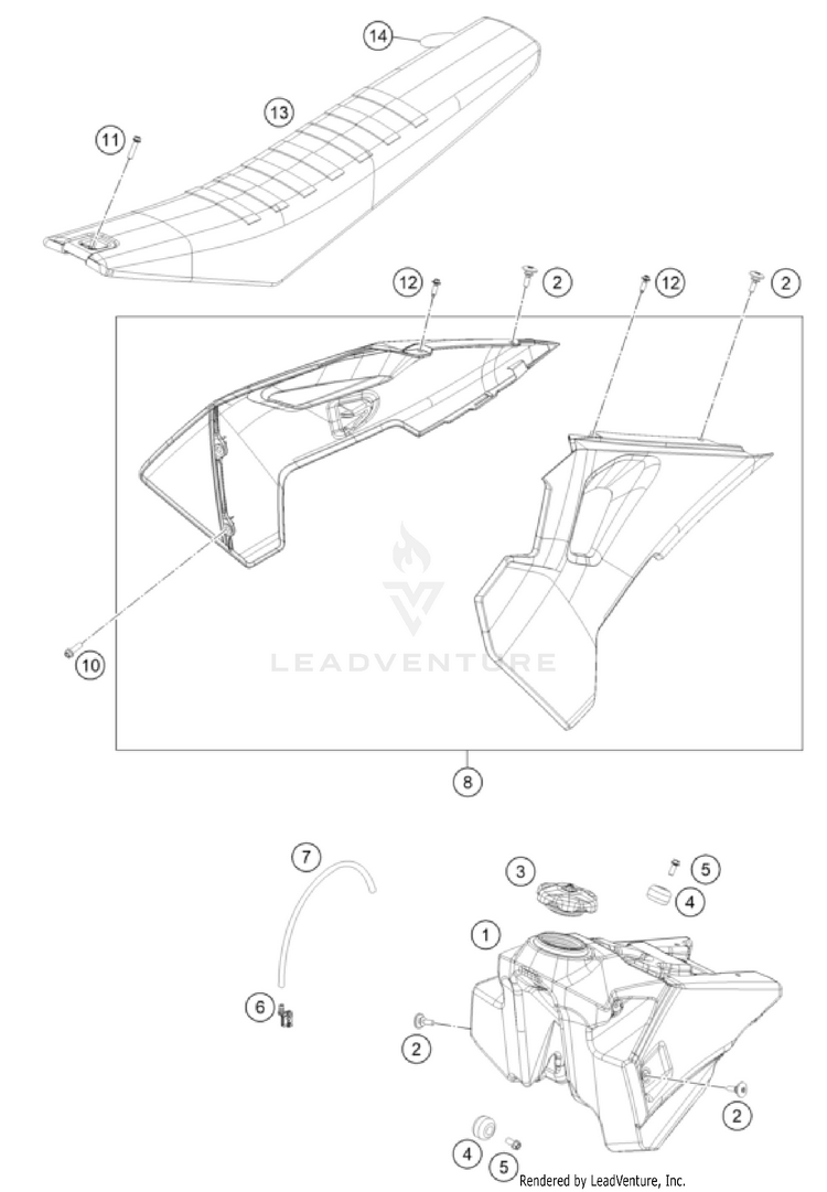 Tank, Seat FC 350 CHASSIS - 2024 Schematic