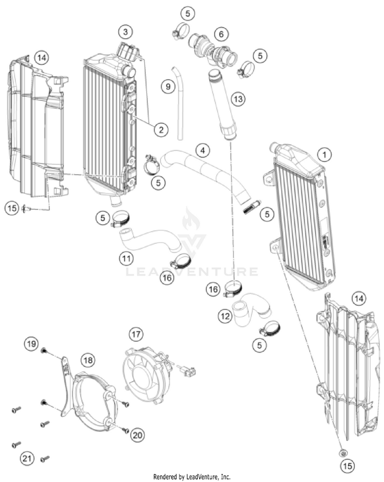 Cooling System FE 450 US ENGINE - 2025 Schematic