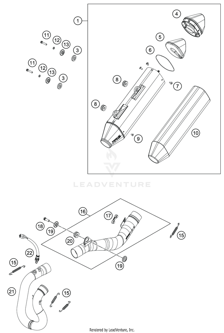 Exhaust System FE 350 CHASSIS - 2020 Schematic