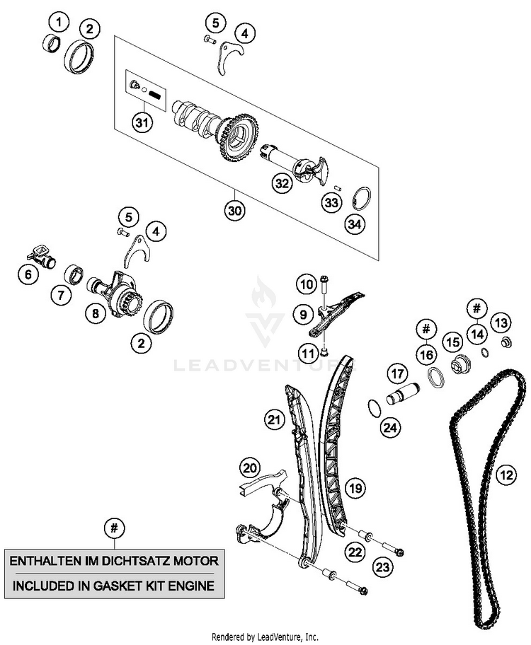 Timing Drive 701 ENDURO ENGINE - 2017 Schematic