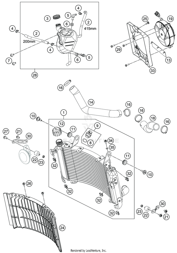 Cooling System 701 ENDURO ENGINE - 2019 Schematic