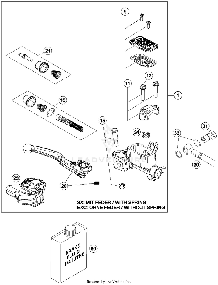 Hand Brake Cylinder FE 350 CHASSIS - 2015 Schematic