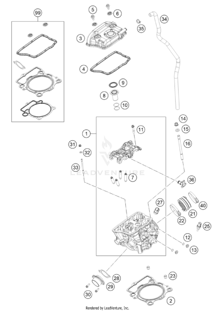 Cylinder Head FX 350 ENGINE - 2025 Schematic