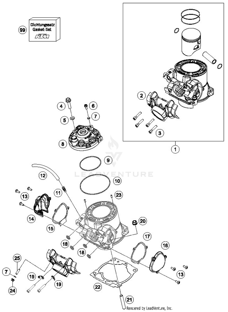 Cylinder, Cylinder Head TX 300 ENGINE - 2019 Schematic