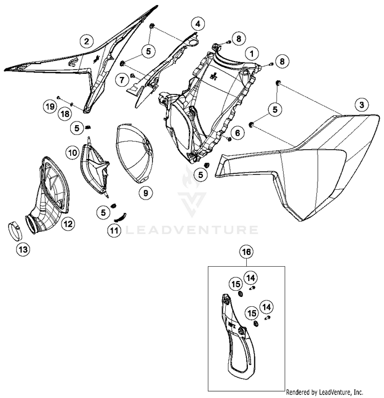 Air Filter TC 125 CHASSIS - 2016 Schematic