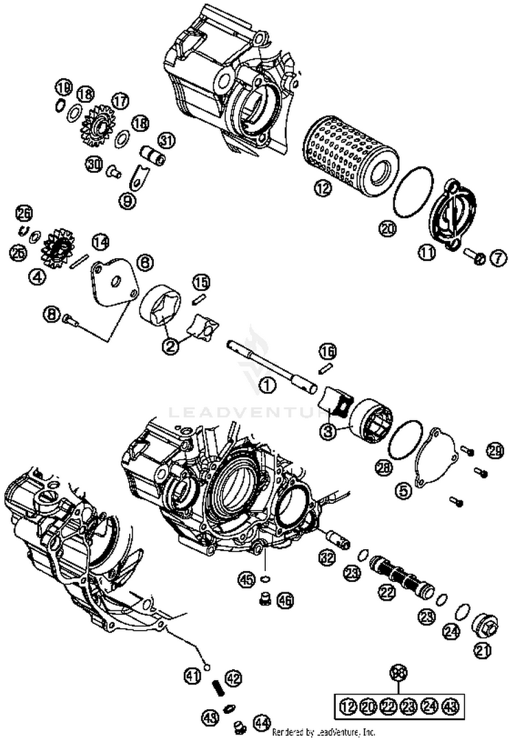 Lubricating System FE 350 ENGINE - 2015 Schematic