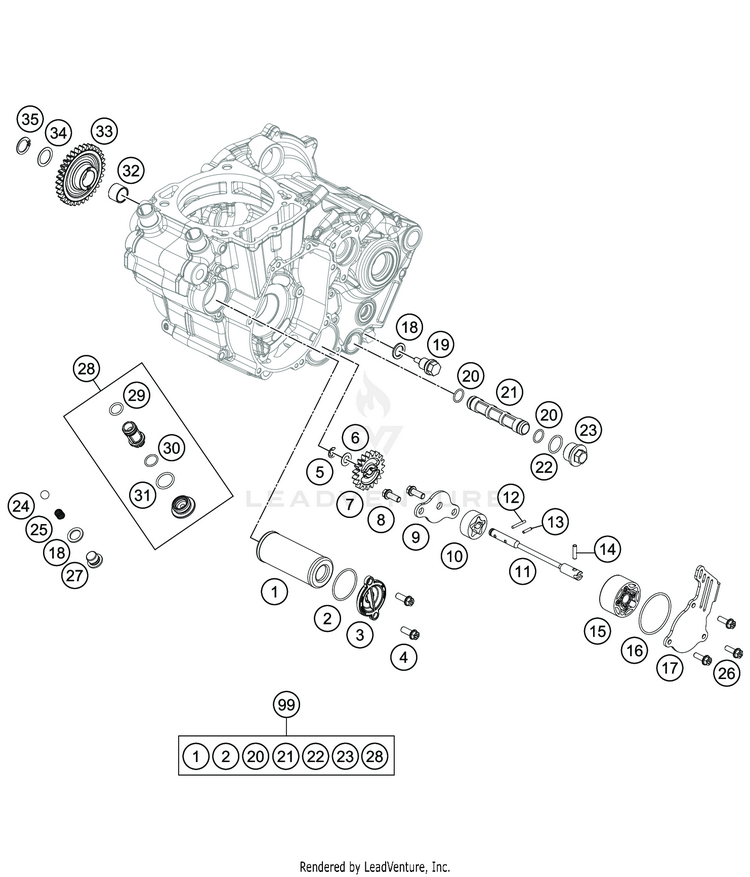 Lubricating System FE 501s ENGINE - 2020 Schematic