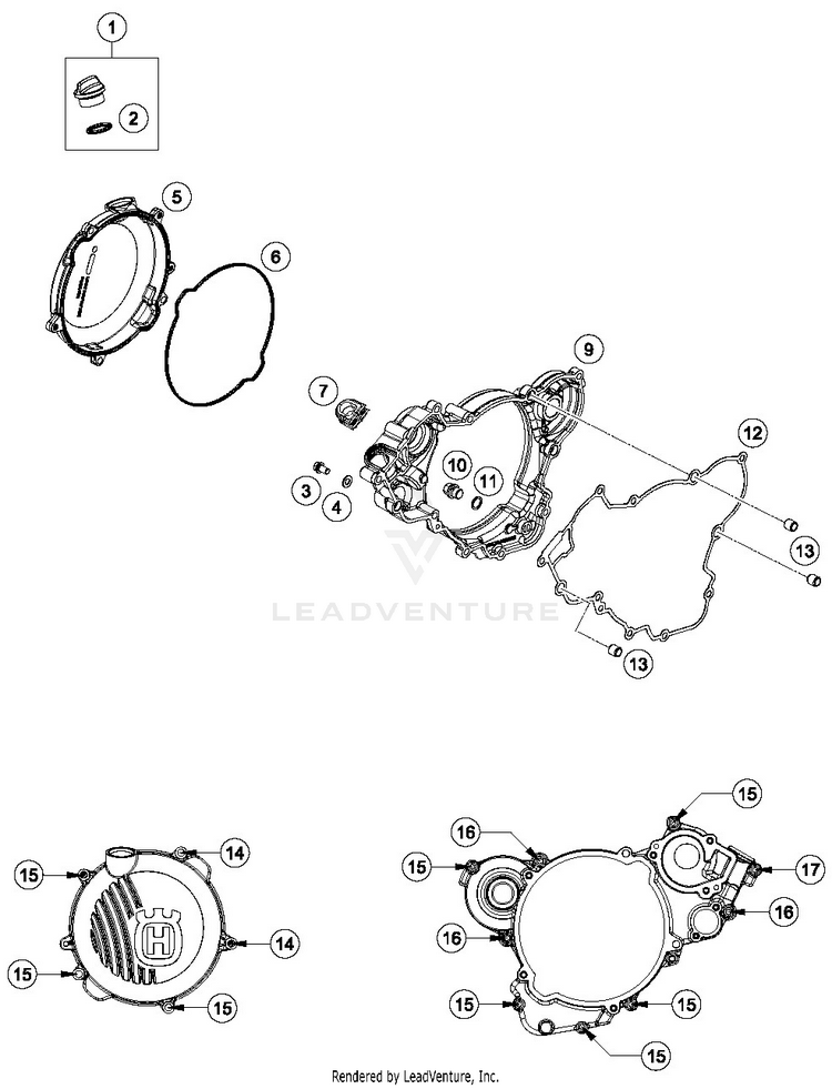 Clutch Cover TC 125 ENGINE - 2019 Schematic