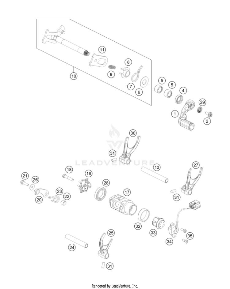 Shifting Mechanism FC/FX 450 Engine - 2022 Schematic