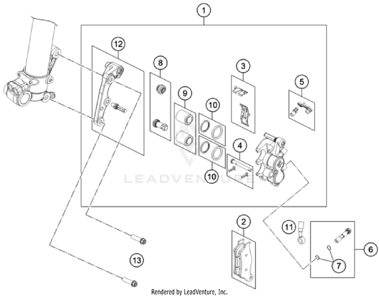 Front Brake Caliper TC 85 17/14 CHASSIS - 2023 Schematic