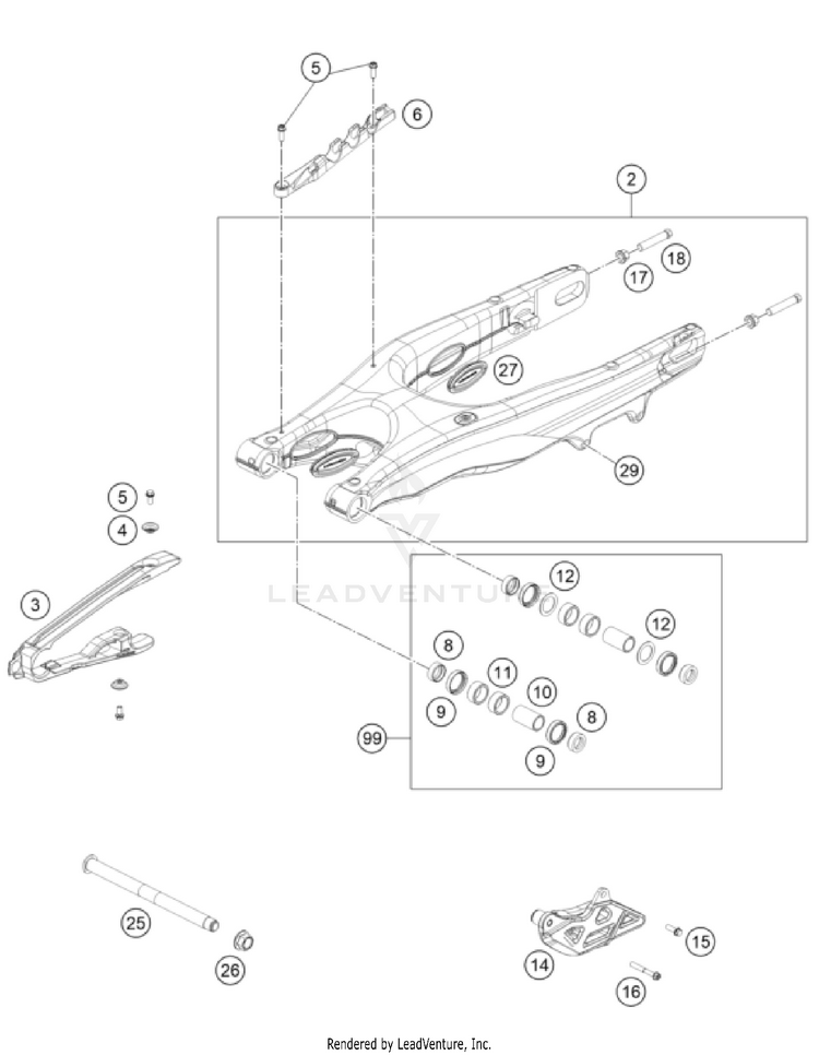 Swing Arm TX 300 CHASSIS - 2023 Schematic