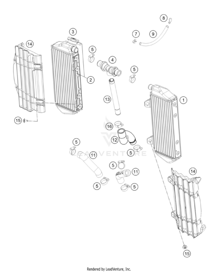 Cooling System FC/FX 450 Engine - 2022 Schematic