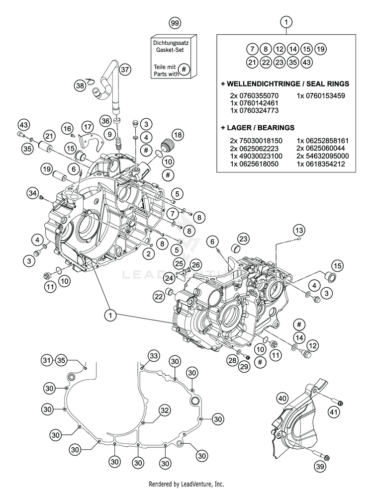 Engine Case 701 SUPERMOTO ENGINE - 2020 Schematic
