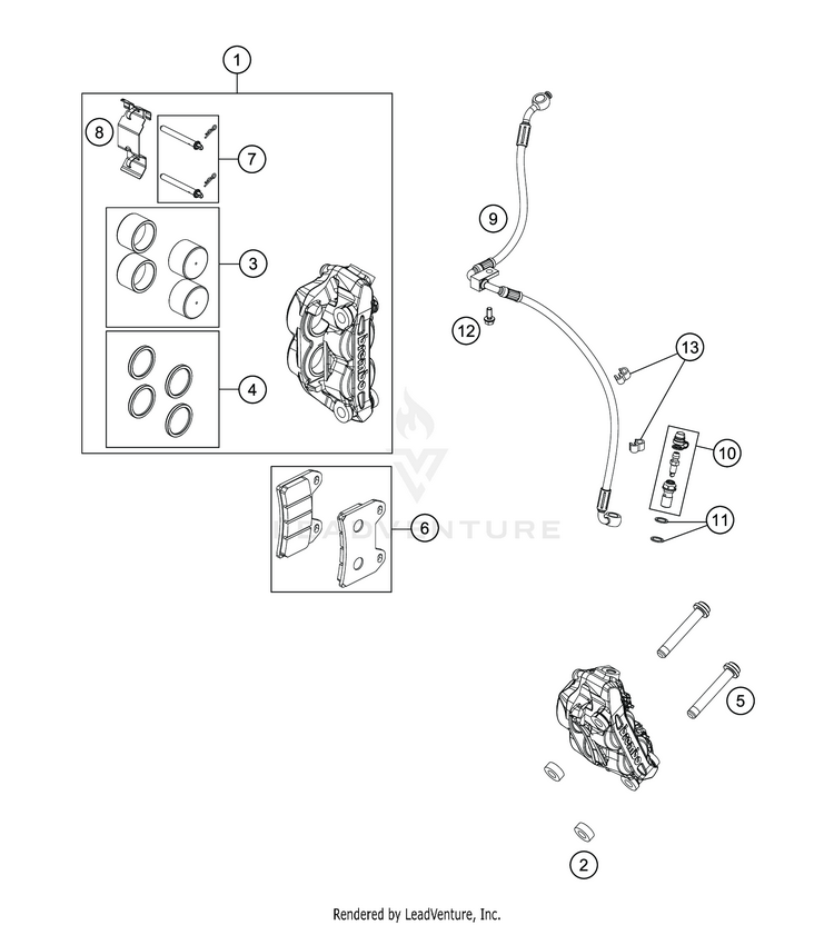 Front Brake Caliper Schematic
