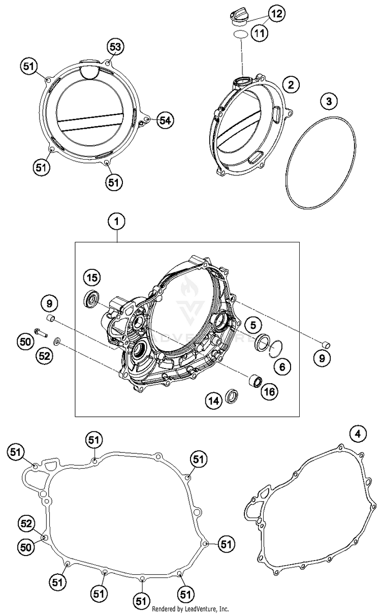 Clutch Cover FC 450 ENGINE - 2015 Schematic