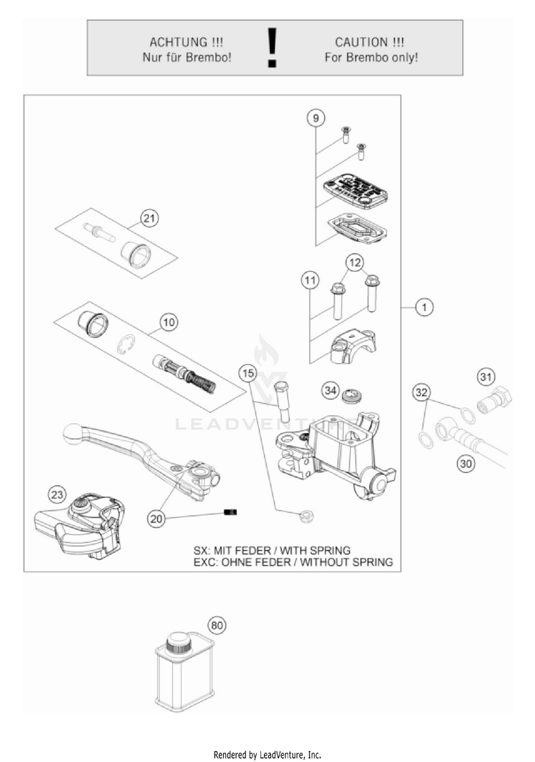 Front Brake Control FC 450 CHASSIS - 2022 Schematic
