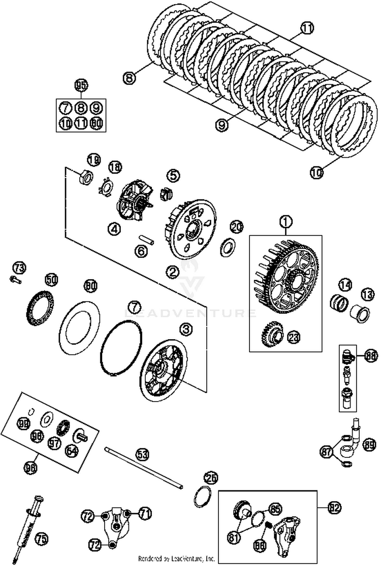 Clutch TE 250 ENGINE - 2015 Schematic