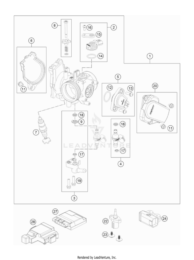 Throttle Body FC/FX 450 Engine - 2022 Schematic