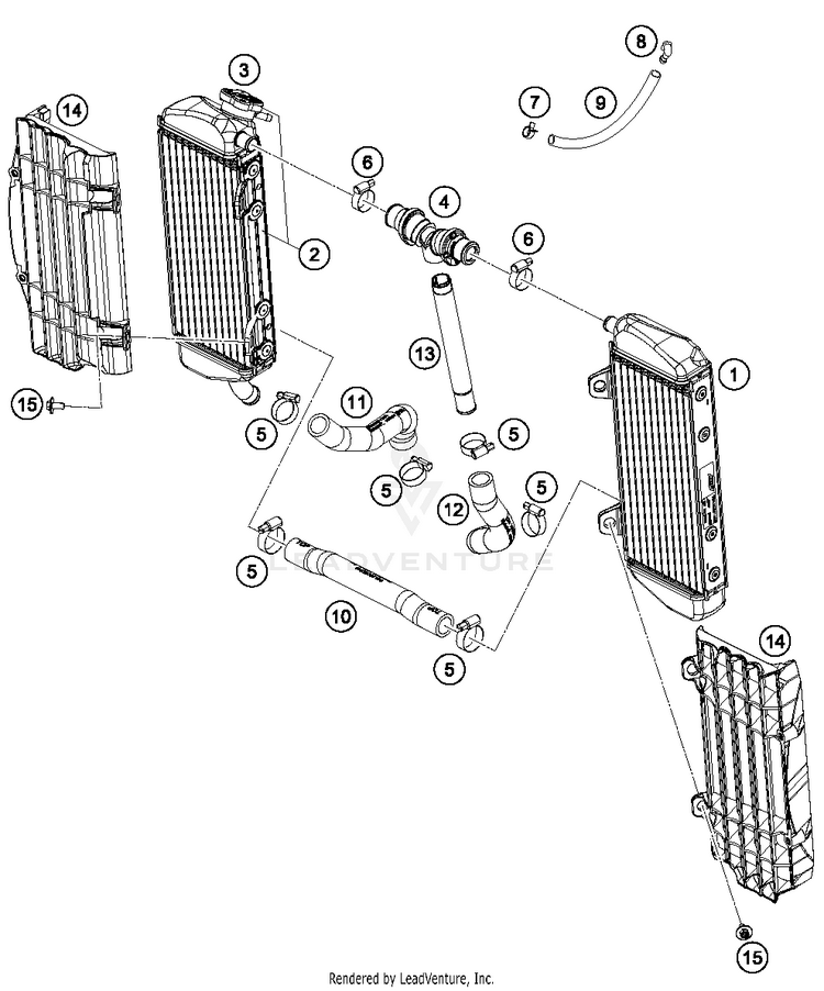 Cooling System FC 350 ENGINE - 2016 Schematic