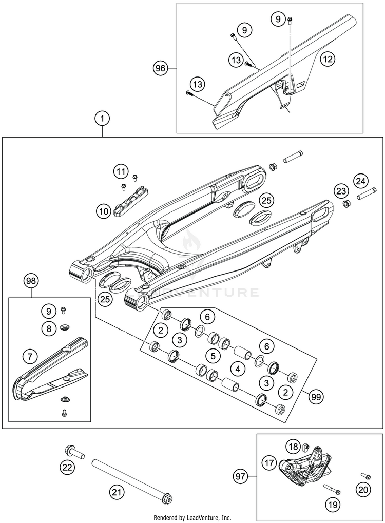 Swing Arm 701 SUPERMOTO CHASSIS - 2019 Schematic
