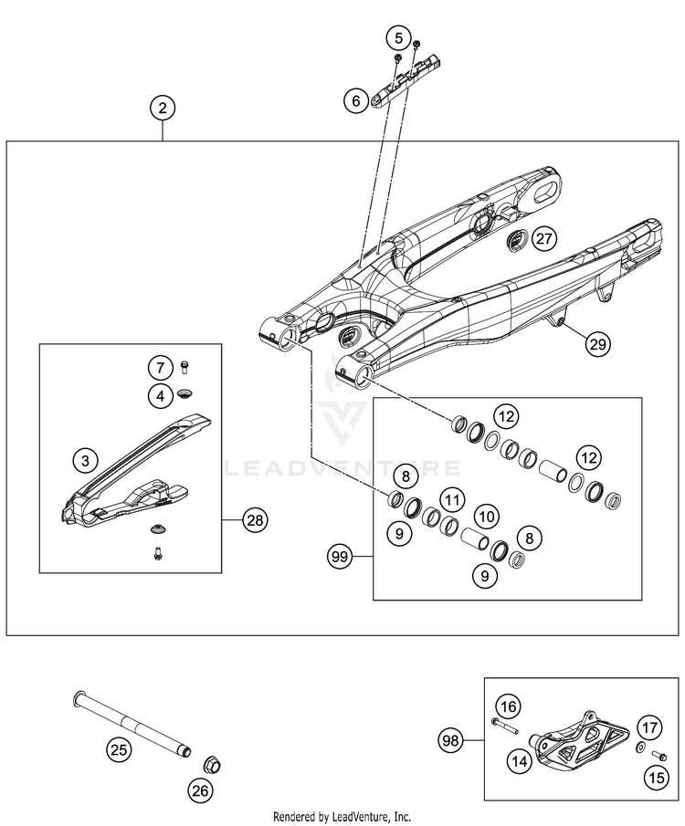 Swing Arm TC 250 CHASSIS - 2020 Schematic
